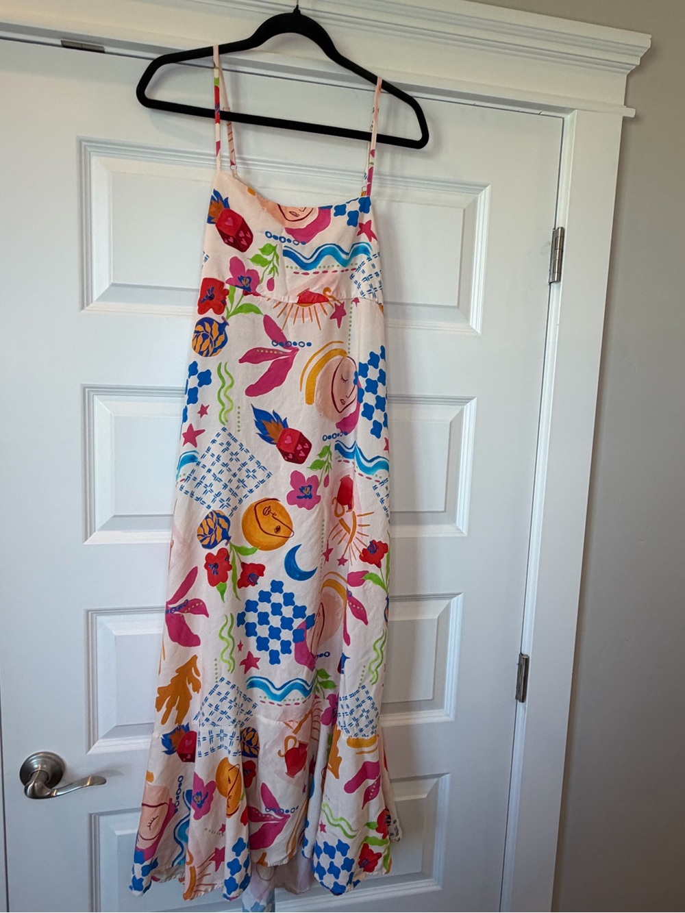 Paper Heart Sydney Australia Dress Women’s L Colorful Abstract Print Rayon Boho